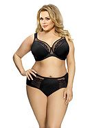 Comfortable full cup bra, sheer lace, mesh inlay, D to M-cup